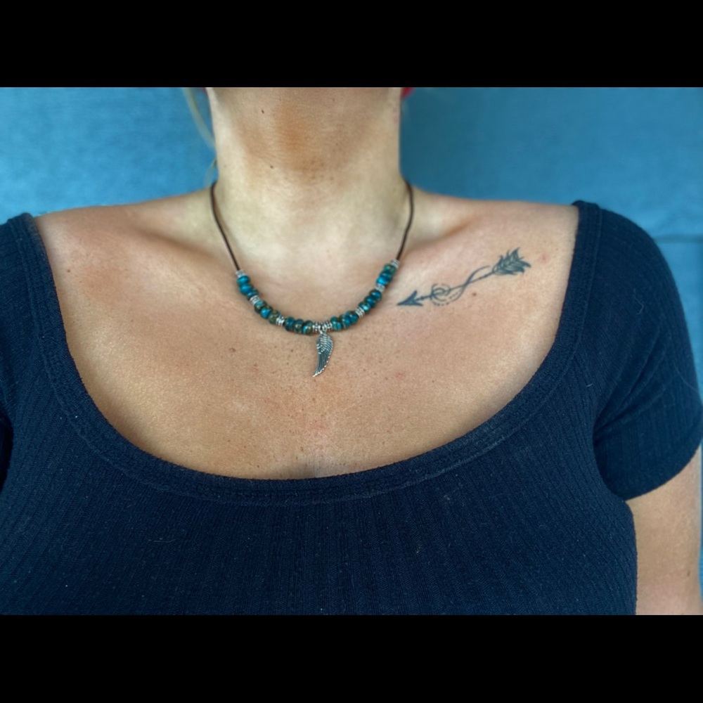 Angel wing necklace handmade